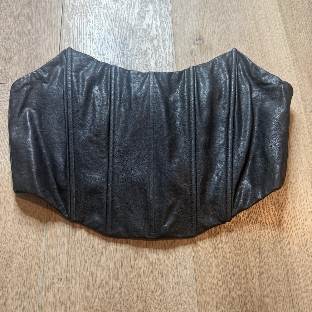 White Fox Women's Black Strapless Cropped Corset Sz Large